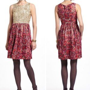 Wren Sparkly Gold / Pink Party Dress | Size M